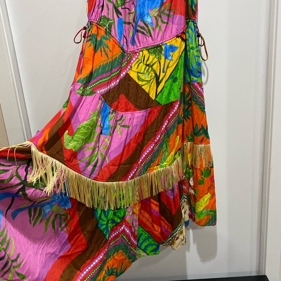 Anthropologie X Farm Rio Palila Fringed Midi Dress Size     X-Large. - Picture 6 of 15